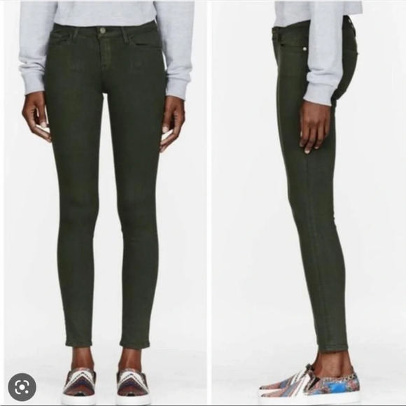 Frame Denim Los Angeles Le High skinny in olive/army green FOREST - Picture 1 of 9